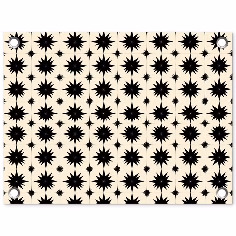 Tuinposter - Stervormen - Geometrisch - Zwart — 1