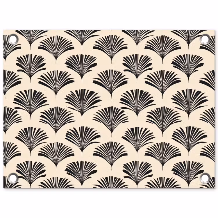 Tuinposter - Waaiers - Botanisch - Zwart - Beige — 1
