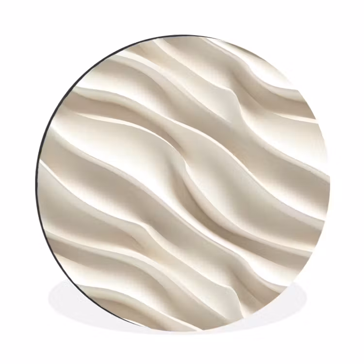 Wandcirkel - Aluminium - Diagonaal - Golven - Crème — 1