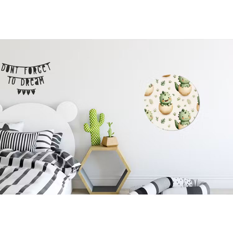 Wandcirkel - Aluminium - Dino - Eieren - Groen — 5