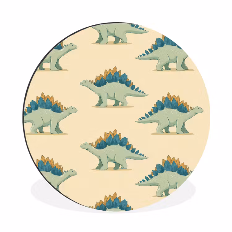 Wandcirkel - Aluminium - Dino - Patroon - Groen — 1