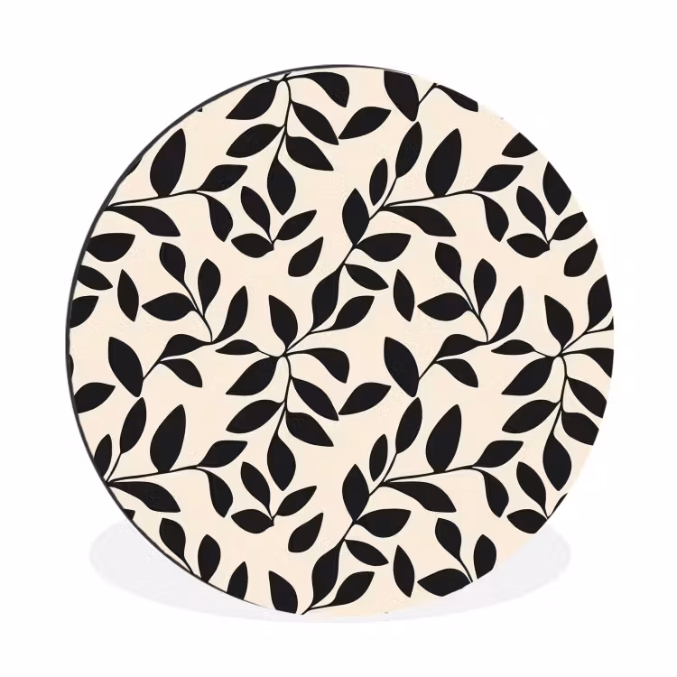 Wandcirkel - Aluminium - Elegant - Patroon - Zwart - Beige — 1