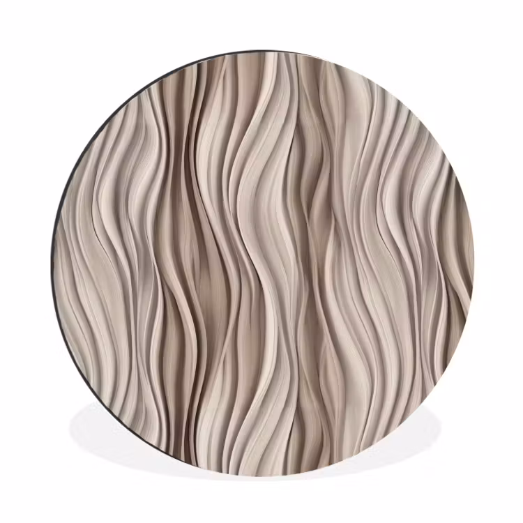 Wandcirkel - Aluminium - Golven - 3D - Crème — 1