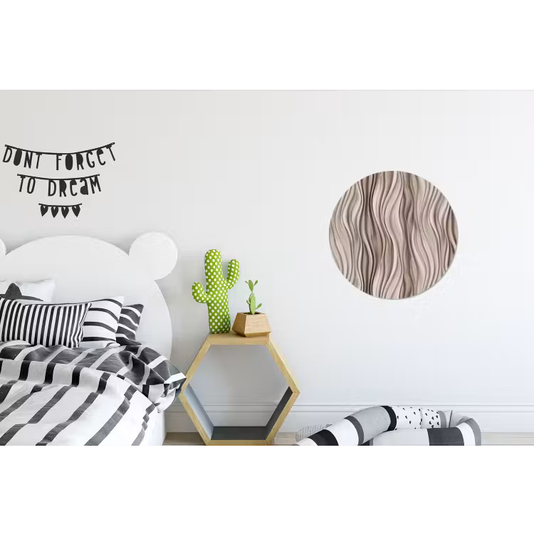 Wandcirkel - Aluminium - Golven - 3D - Crème — 5