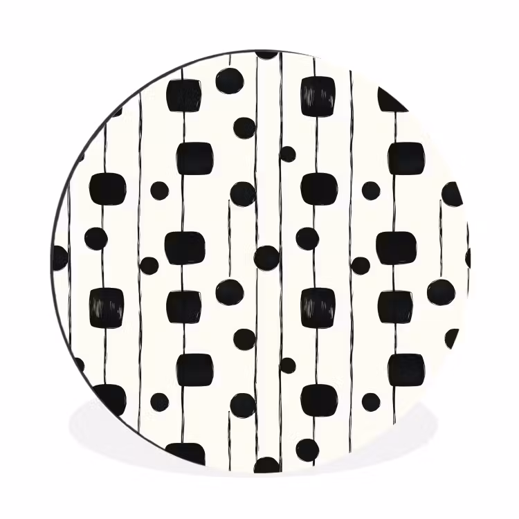 Wandcirkel - Aluminium - Grafisch - Modern - Zwart — 1