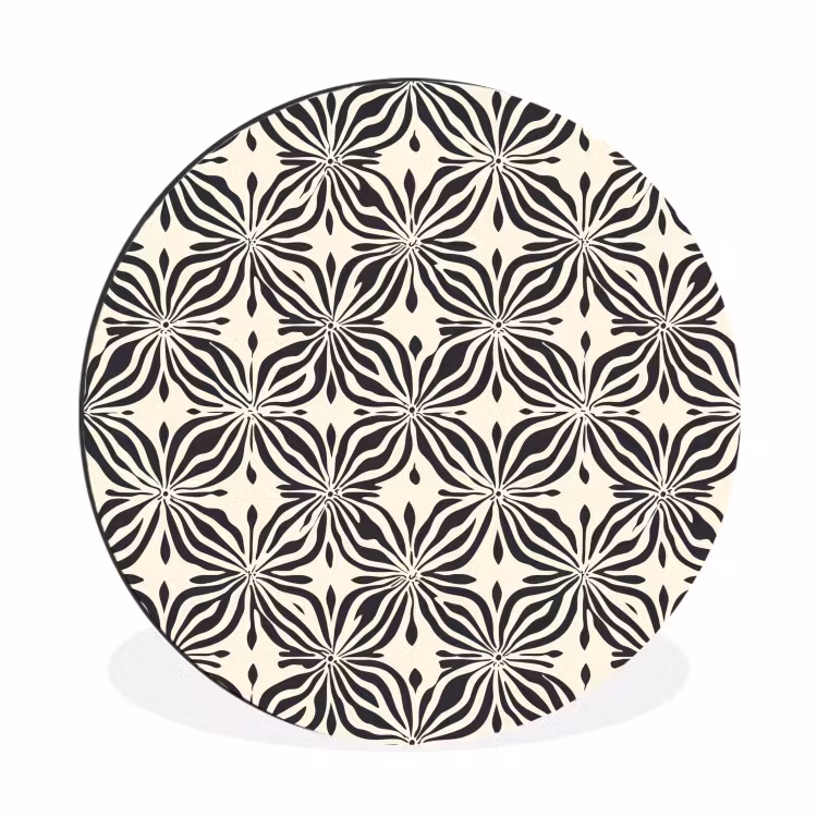 Wandcirkel - Aluminium - Grafisch - Patroon - Zwart — 1