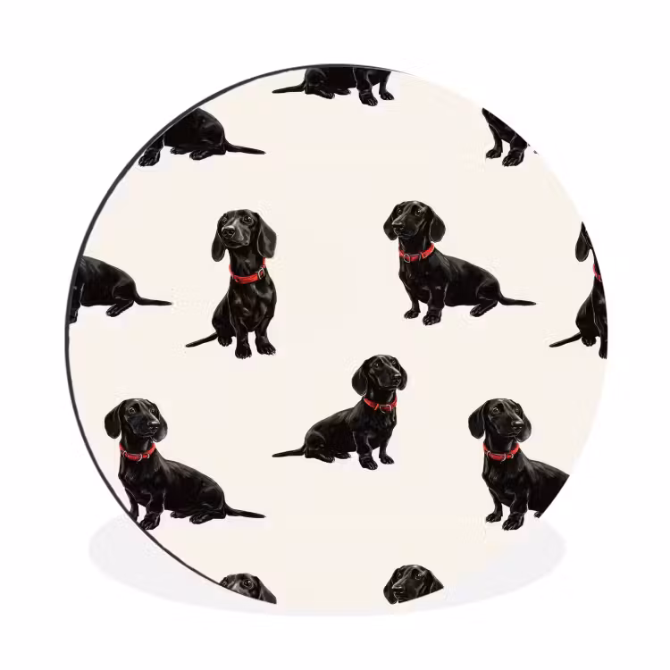 Wandcirkel - Aluminium - Hond - Patroon - Zwart — 1