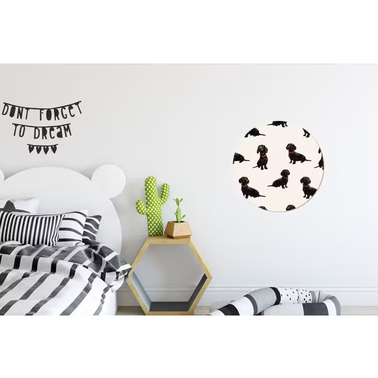 Wandcirkel - Aluminium - Hond - Patroon - Zwart — 5