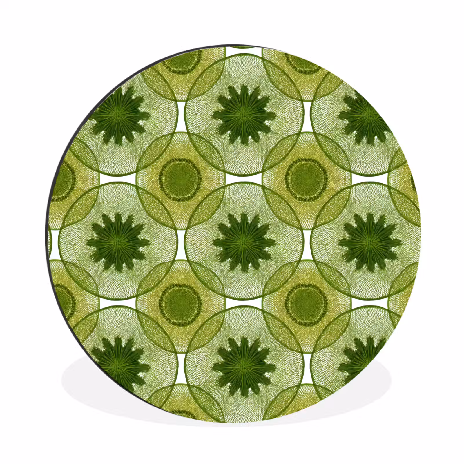 Wandcirkel - Aluminium - Cirkels - Patroon - Groen — 1