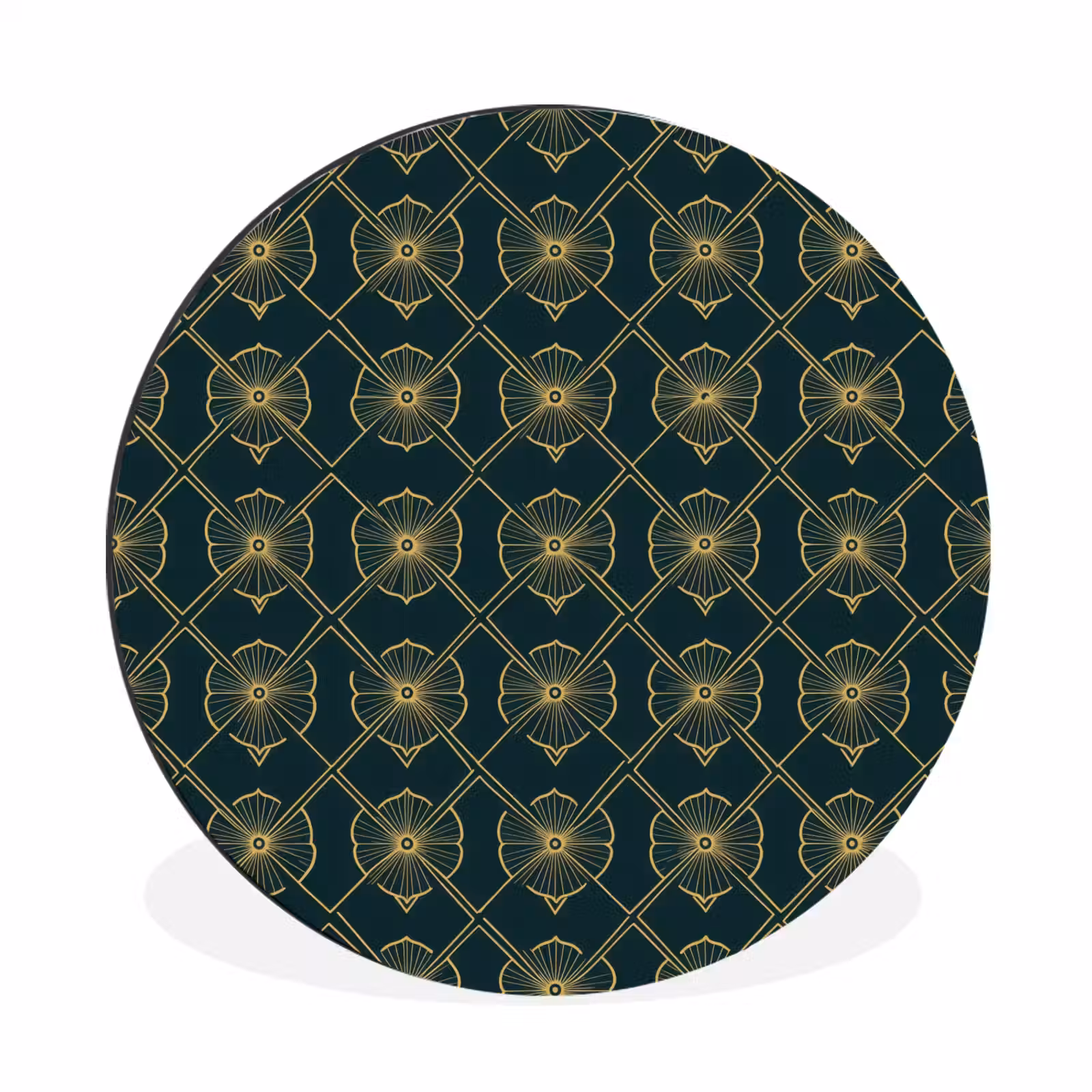 Wandcirkel - Aluminium - Geometrisch - Elegant - Groen — 1