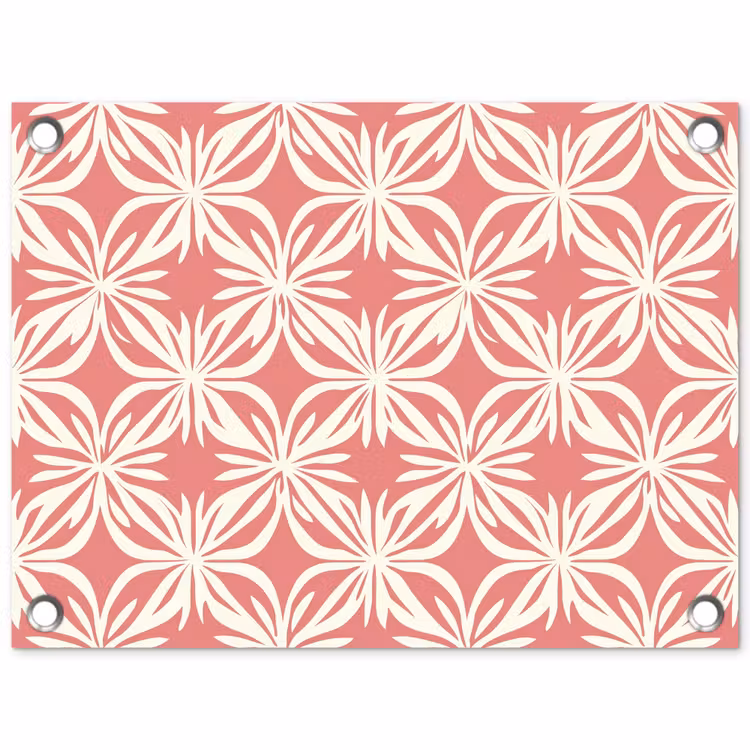 Tuinposter - Roze - Bloemenmotief - Wit - Modern — 1