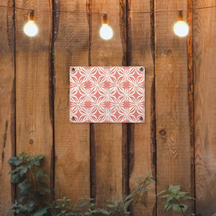 Tuinposter - Roze - Bloemenmotief - Wit - Modern — 2