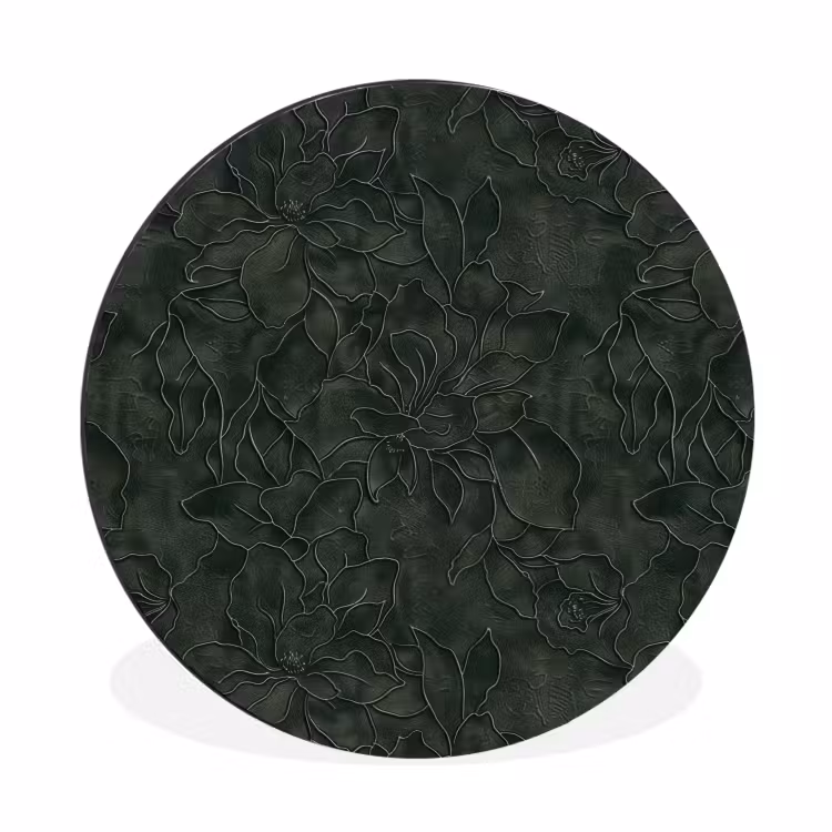 Wandcirkel - Aluminium - Bloemen - Lijnen - Groen — 1