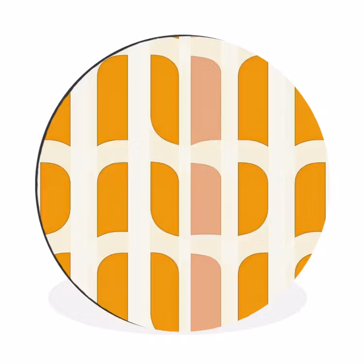 Wandcirkel - Aluminium - Geometrisch - Patroon - Geel - Roze — 1