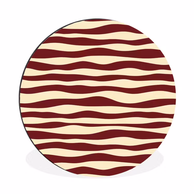 Wandcirkel - Aluminium - Golven - Rood - Patroon - Crème — 1