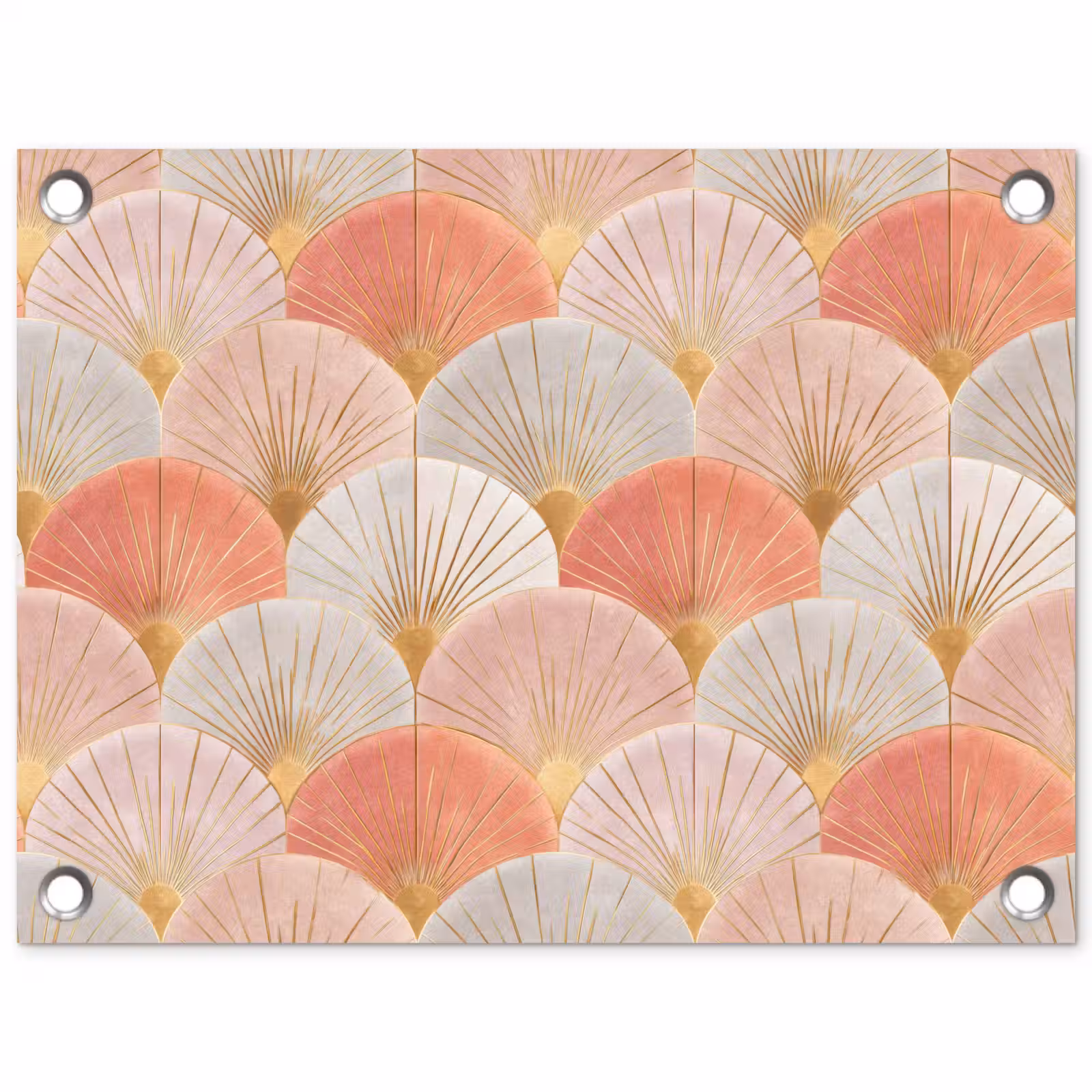 Tuinposter - Waaiers - Goud - Roze — 1