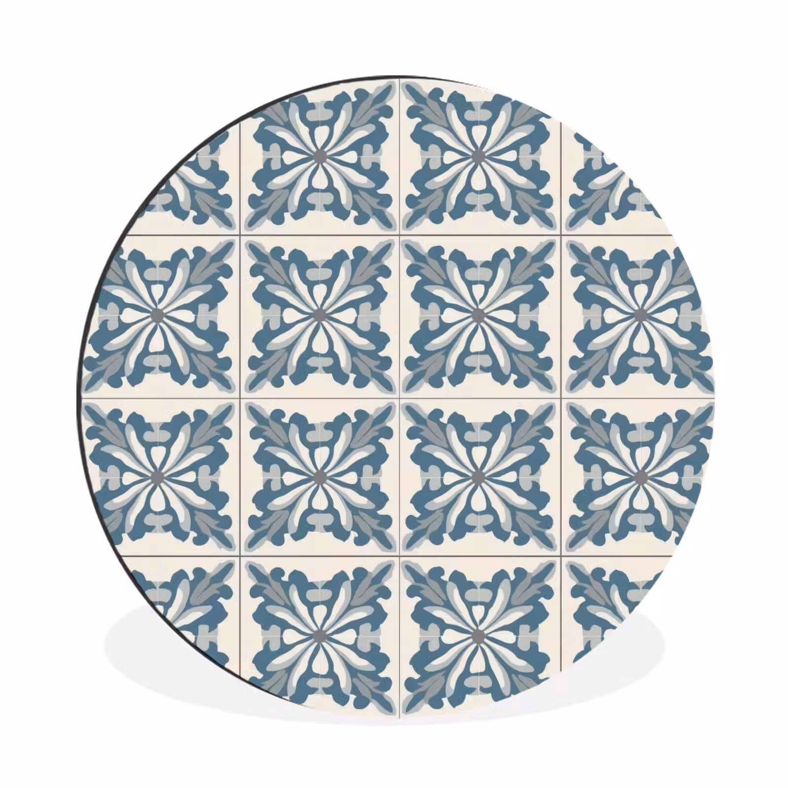 Wandcirkel - Aluminium - Dessin - Tegel - Blauw — 1