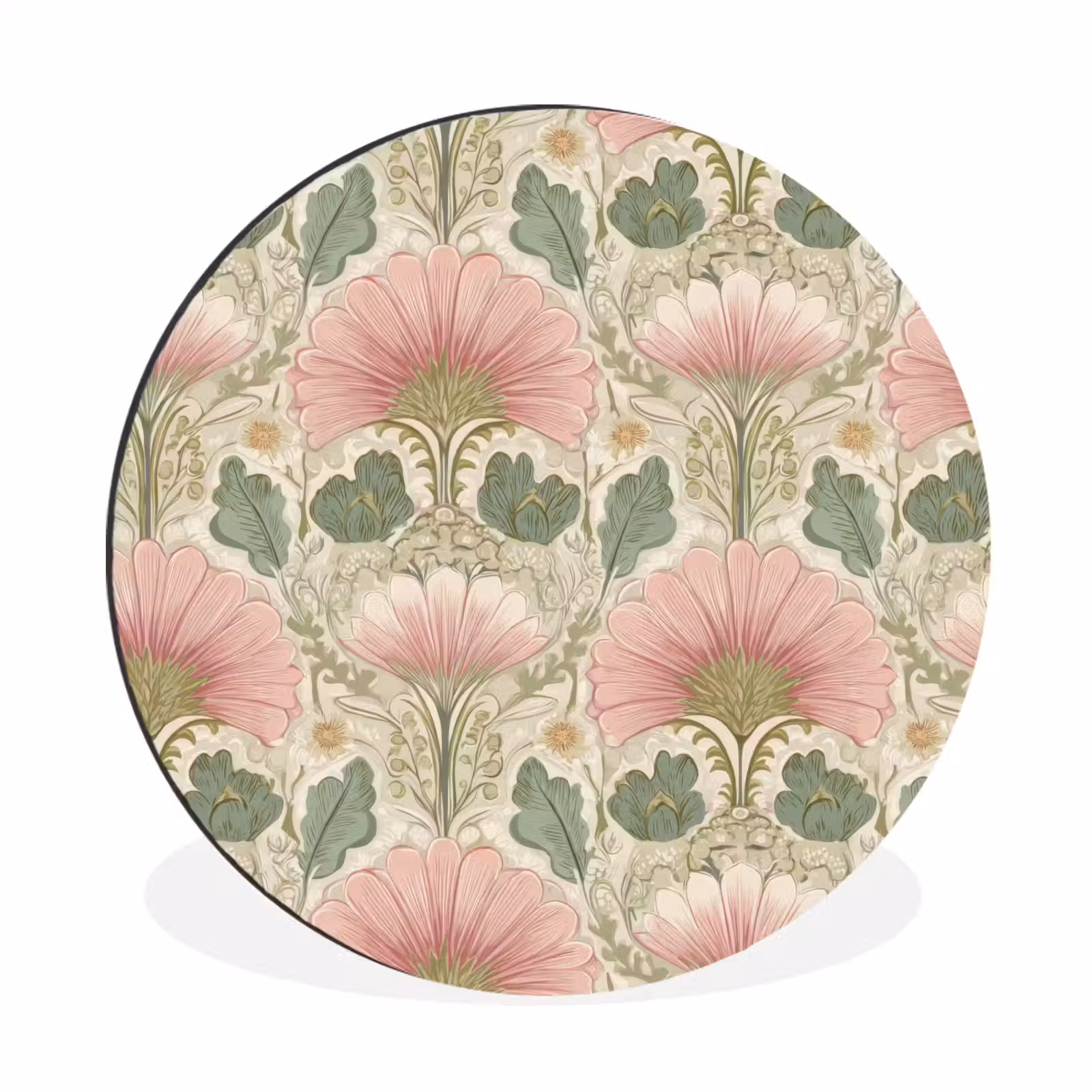 Wandcirkel - Aluminium - Klassiek - Patroon - Roze — 1