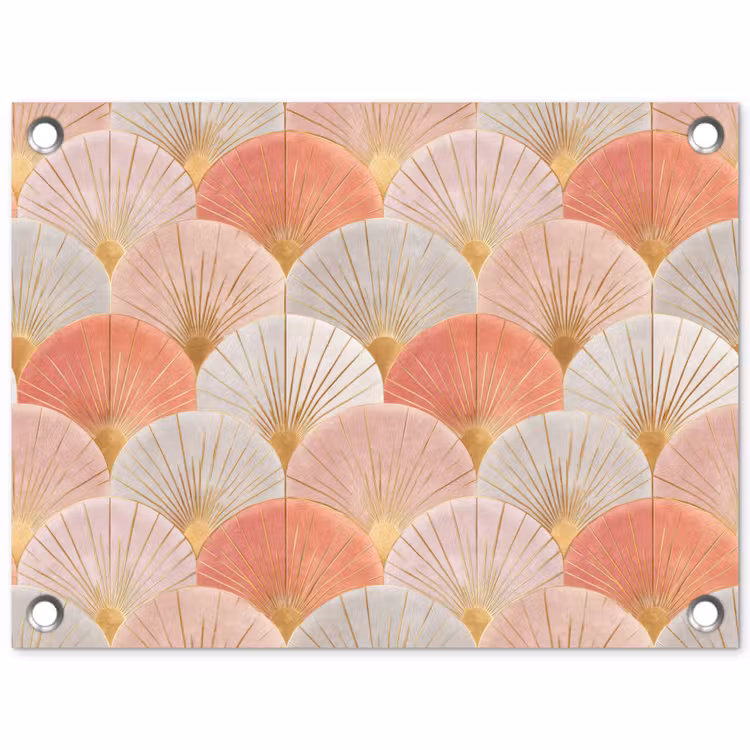 Tuinposter - Waaiers - Goud - Roze — 1