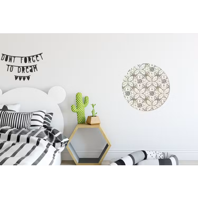 Wandcirkel - Aluminium - Antiek - Tegel - Beige — 5