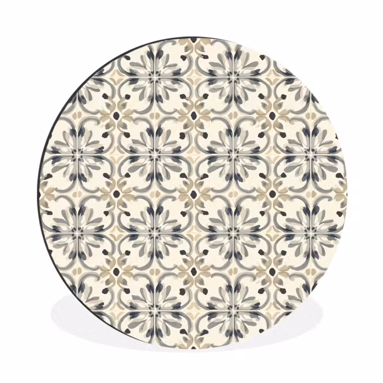 Wandcirkel - Aluminium - Floraal - Patroon - Kleurrijk — 1