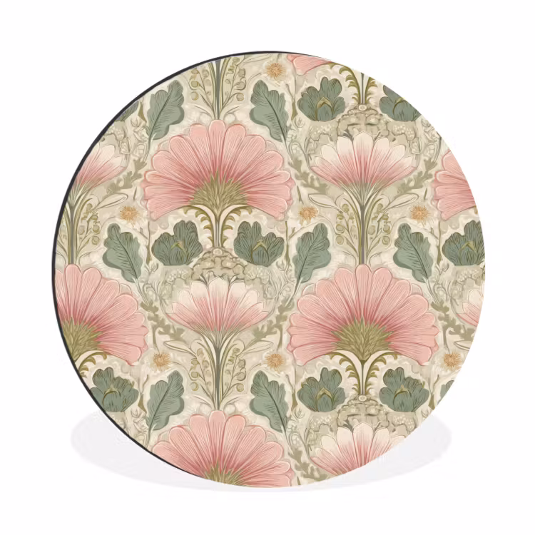 Wandcirkel - Aluminium - Klassiek - Patroon - Roze — 1