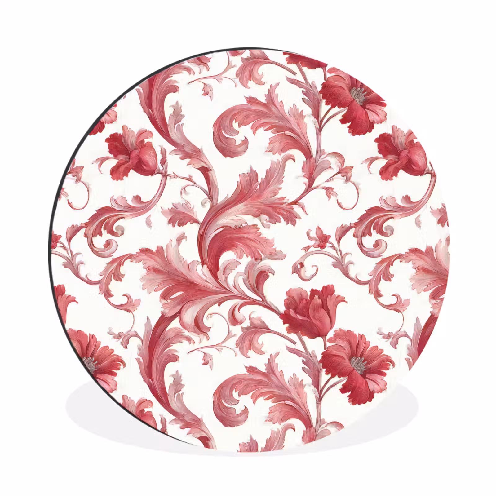 Wandcirkel - Aluminium - Barok - Patroon - Rood — 1