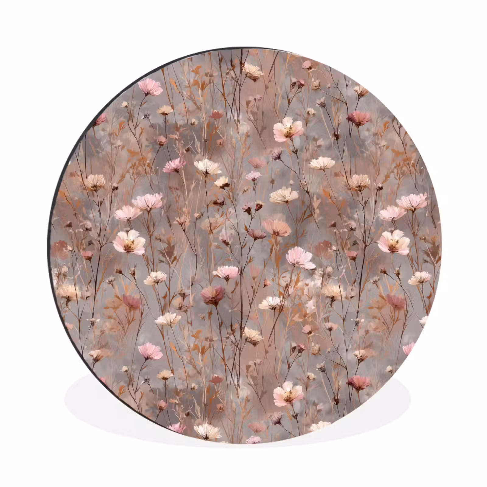 Wandcirkel - Aluminium - Bloemen - Wild - Pastel — 1