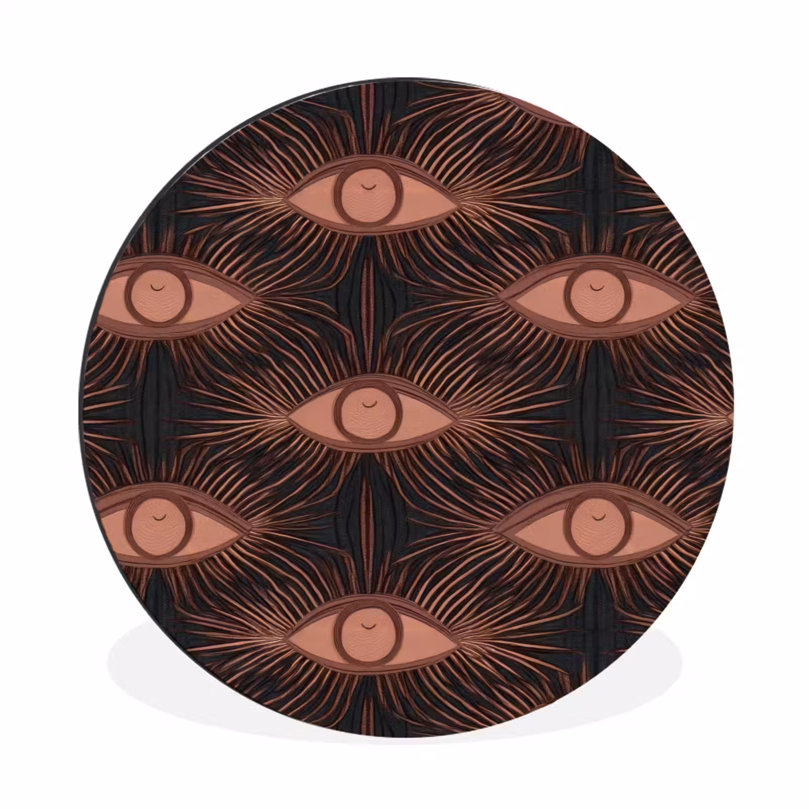 Wandcirkel - Aluminium - Boheems - Oog - Bruin — 1