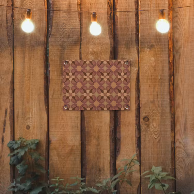 Tuinposter - Retro - Bloemen - Bruin — 2