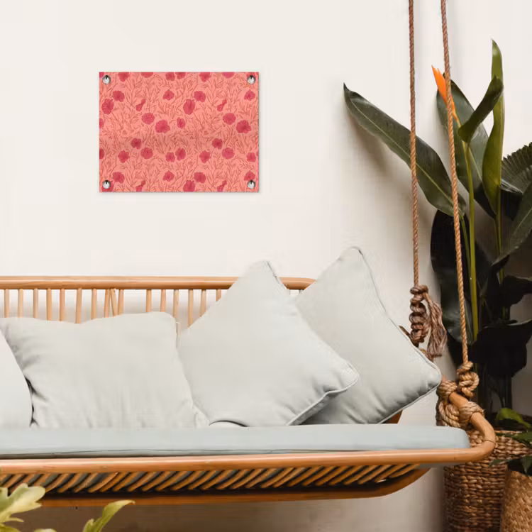 Tuinposter - Weidebloemen - Romantisch - Roze — 5