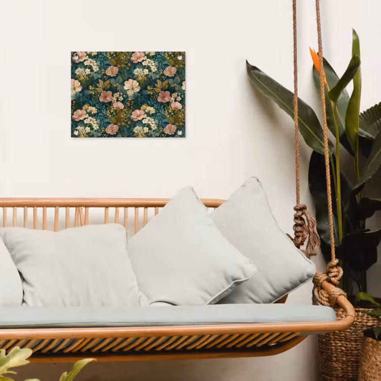 Tuinposter - Wilde bloemen - Botanisch - Patroon - Roze - Romantisch — 5