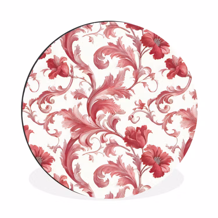 Wandcirkel - Aluminium - Barok - Patroon - Rood — 1