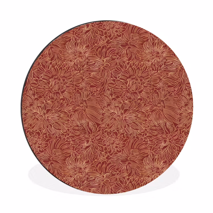 Wandcirkel - Aluminium - Bloemen - Motief - Rood — 1