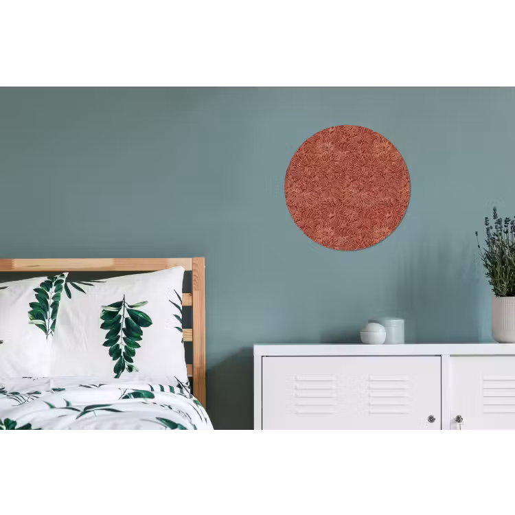 Wandcirkel - Aluminium - Bloemen - Motief - Rood — 4