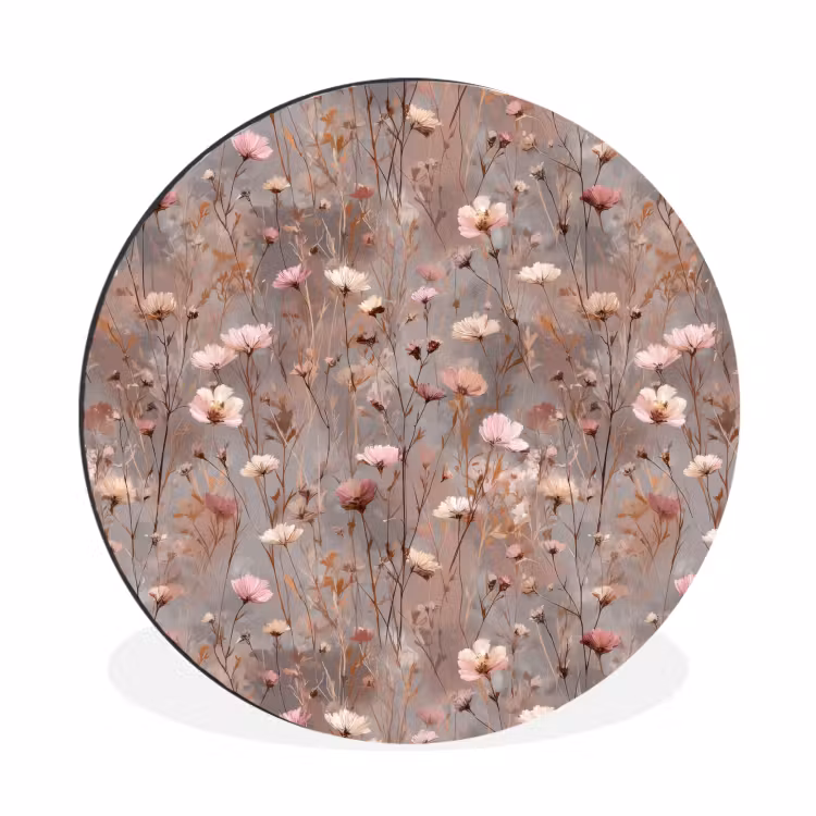 Wandcirkel - Aluminium - Bloemen - Wild - Pastel — 1