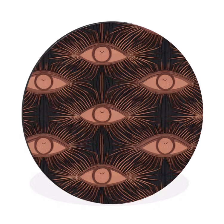 Wandcirkel - Aluminium - Boheems - Oog - Bruin — 1