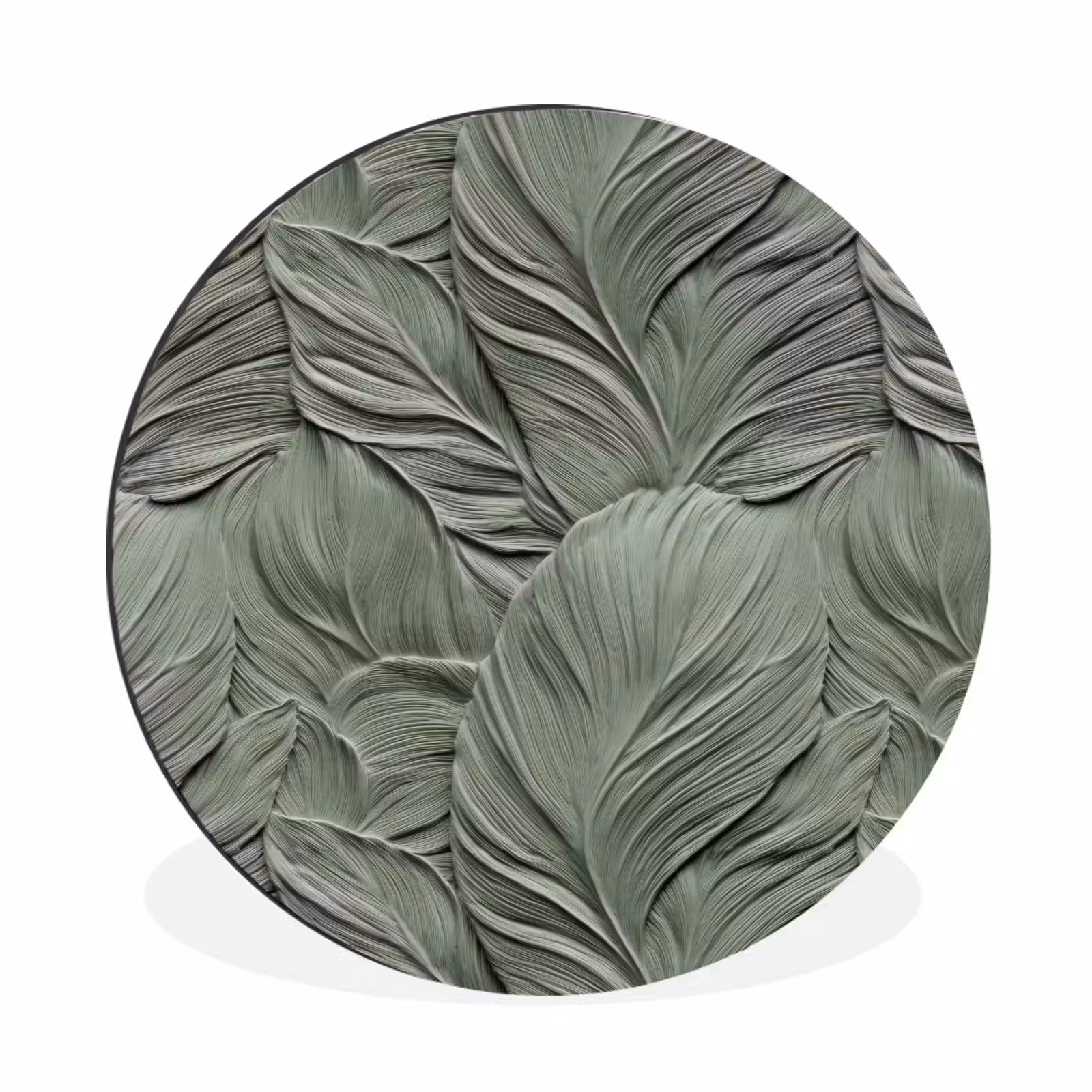 Wandcirkel - Aluminium - Bladeren - Textuur - Groen — 1