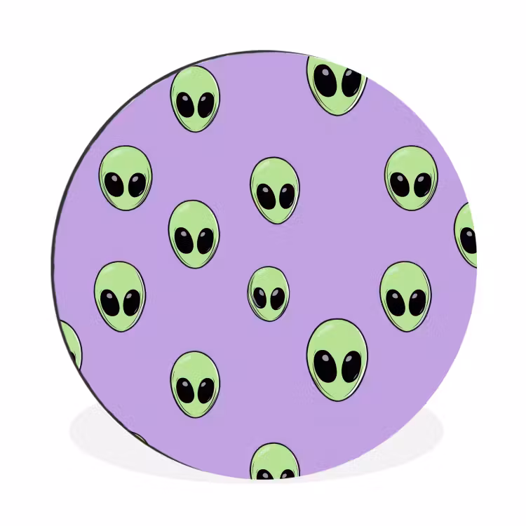 Wandcirkel - Aluminium - Alien - Retro - Lila — 1