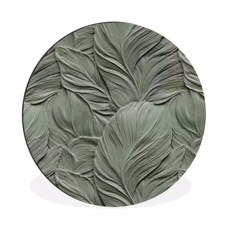 Wandcirkel - Aluminium - Bladeren - Textuur - Groen — 1