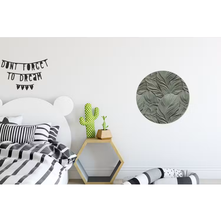 Wandcirkel - Aluminium - Bladeren - Textuur - Groen — 5