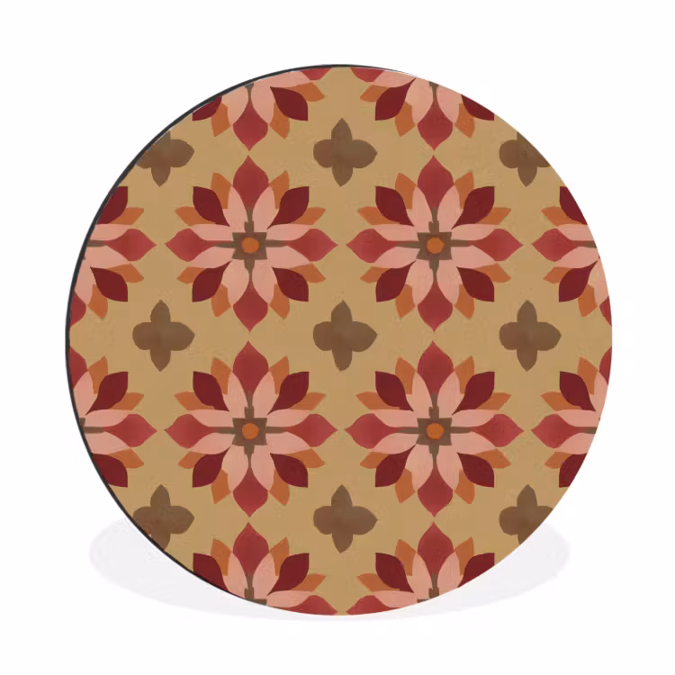 Wandcirkel - Aluminium - Bloemen - Retro - Groen — 1