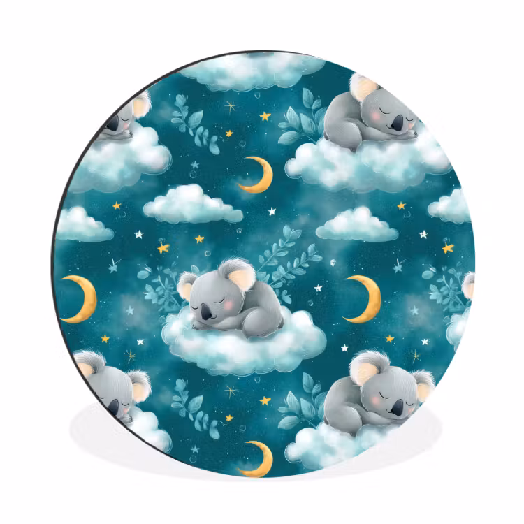 Wandcirkel - Aluminium - Koala's - Betoverend - Blauw — 1