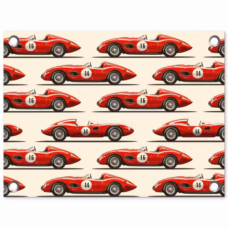 Tuinposter - Raceauto - Retro - Rood — 1