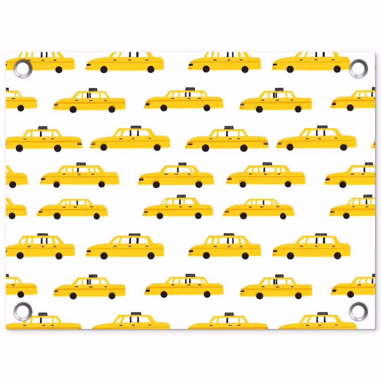 Tuinposter - Taxi - Iconisch - Geel — 1