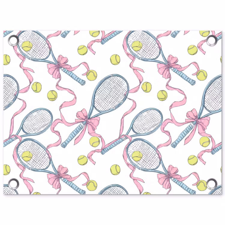 Tuinposter - Tennis - Strikken - Kleurrijk — 1