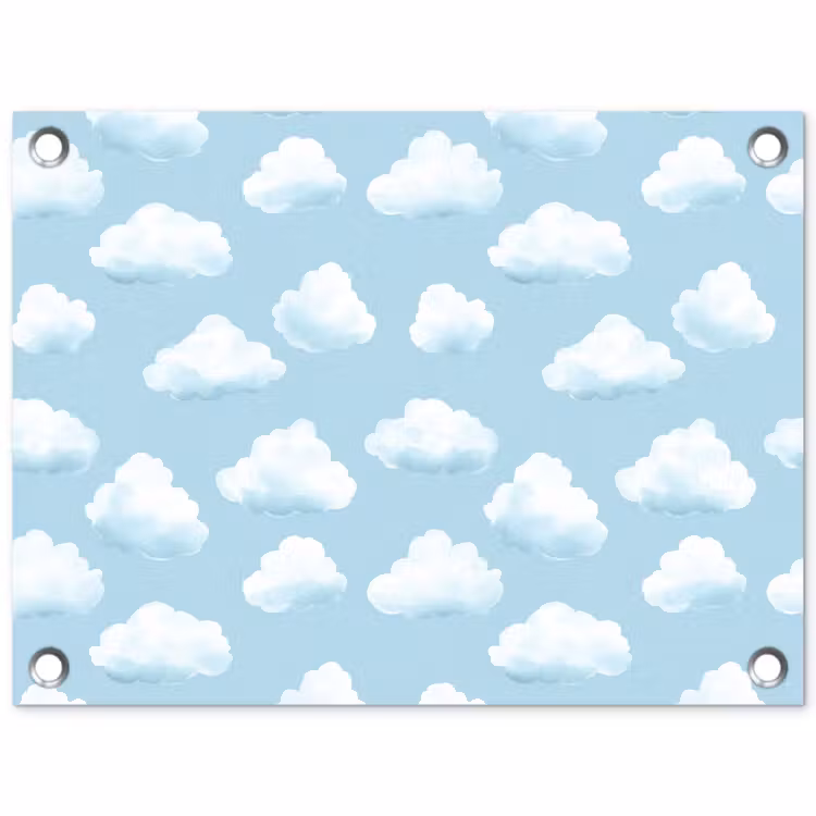 Tuinposter - Wolken - Illustratie - Blauw — 1