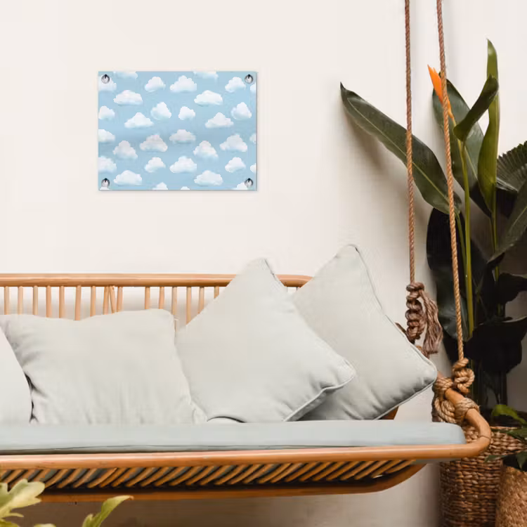 Tuinposter - Wolken - Illustratie - Blauw — 5
