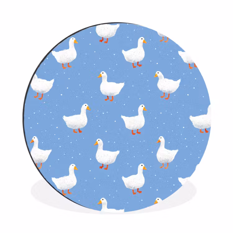 Wandcirkel - Aluminium - Ganzen - Elegant - Blauw — 1