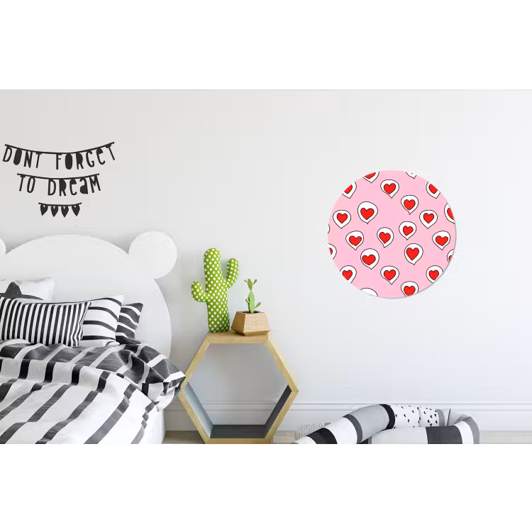 Wandcirkel - Aluminium - Hartjes - Patroon - Rood — 5